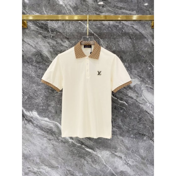 Louis Vuitton Slim Fit M-XXXL 2026 Spring/Summer Newest Jacquard Neckline PLO Short Sleeve